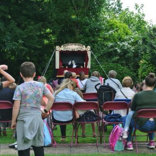 Outdoor puppet stage show