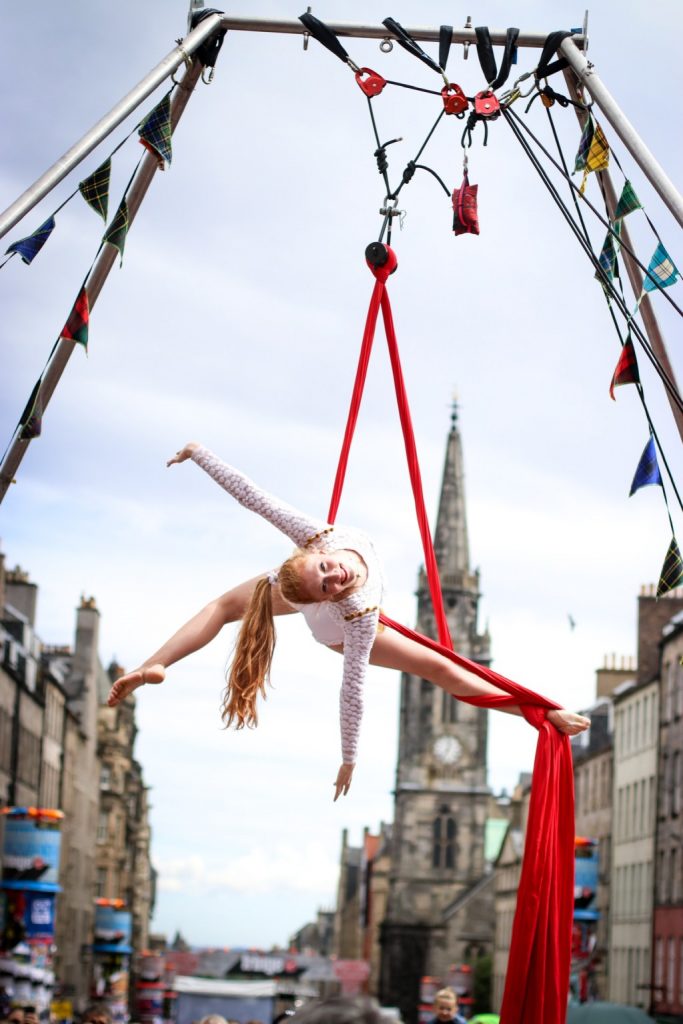 Silk performer on the street