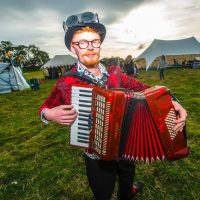 Musician on a field