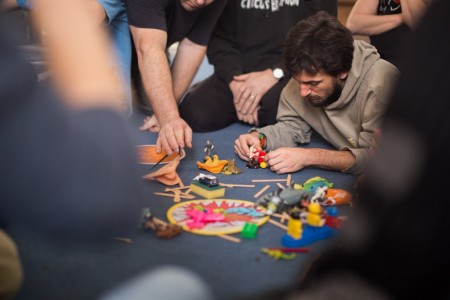 creativity exercise in Let's Circus team-building workshop